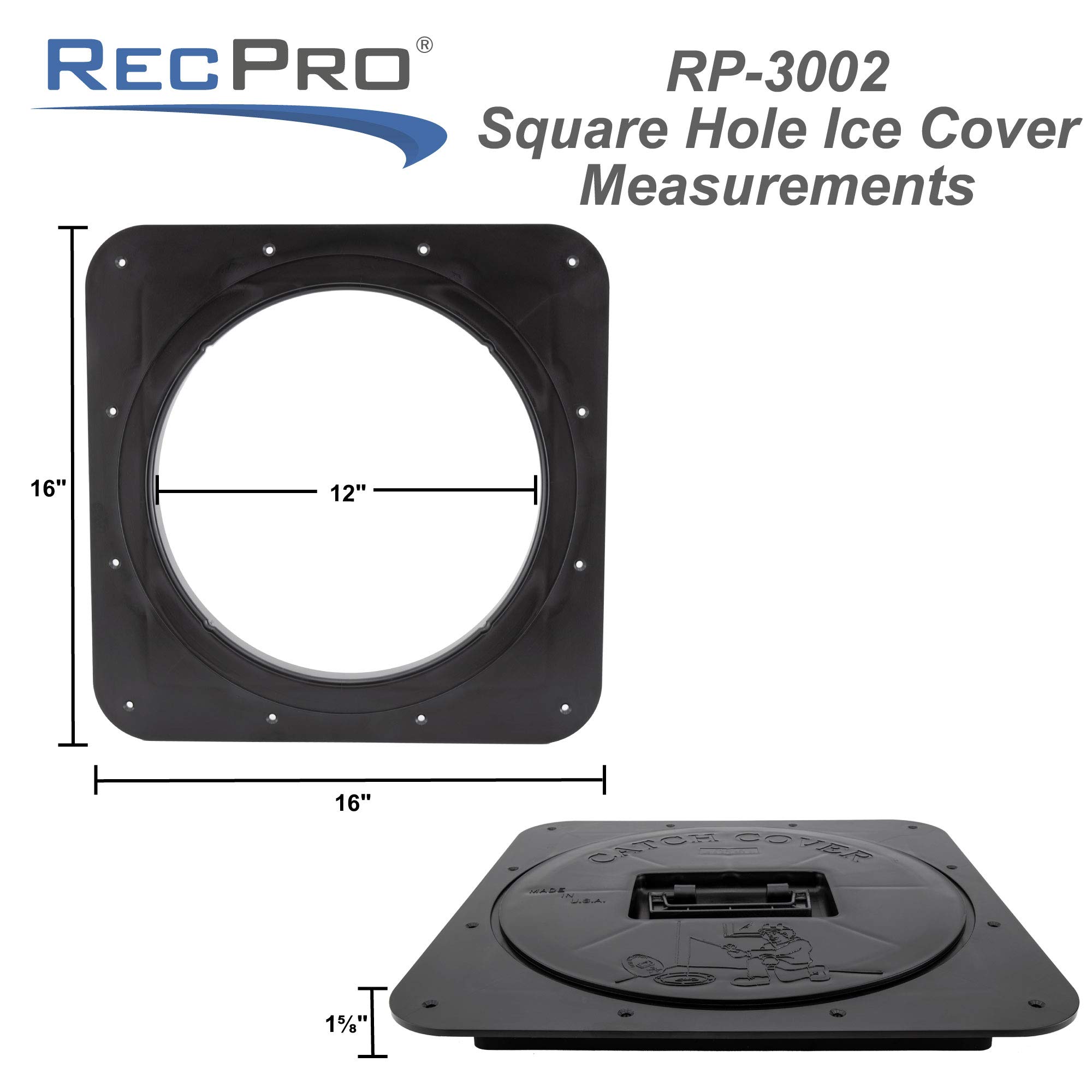 RecPro Ice Fishing Square Hole Cover Lid - Durable Fish House Accessory for Ice Fishing Enthusiasts | Perfect for Ice Shacks, Shelters & Winter Fishing Gear