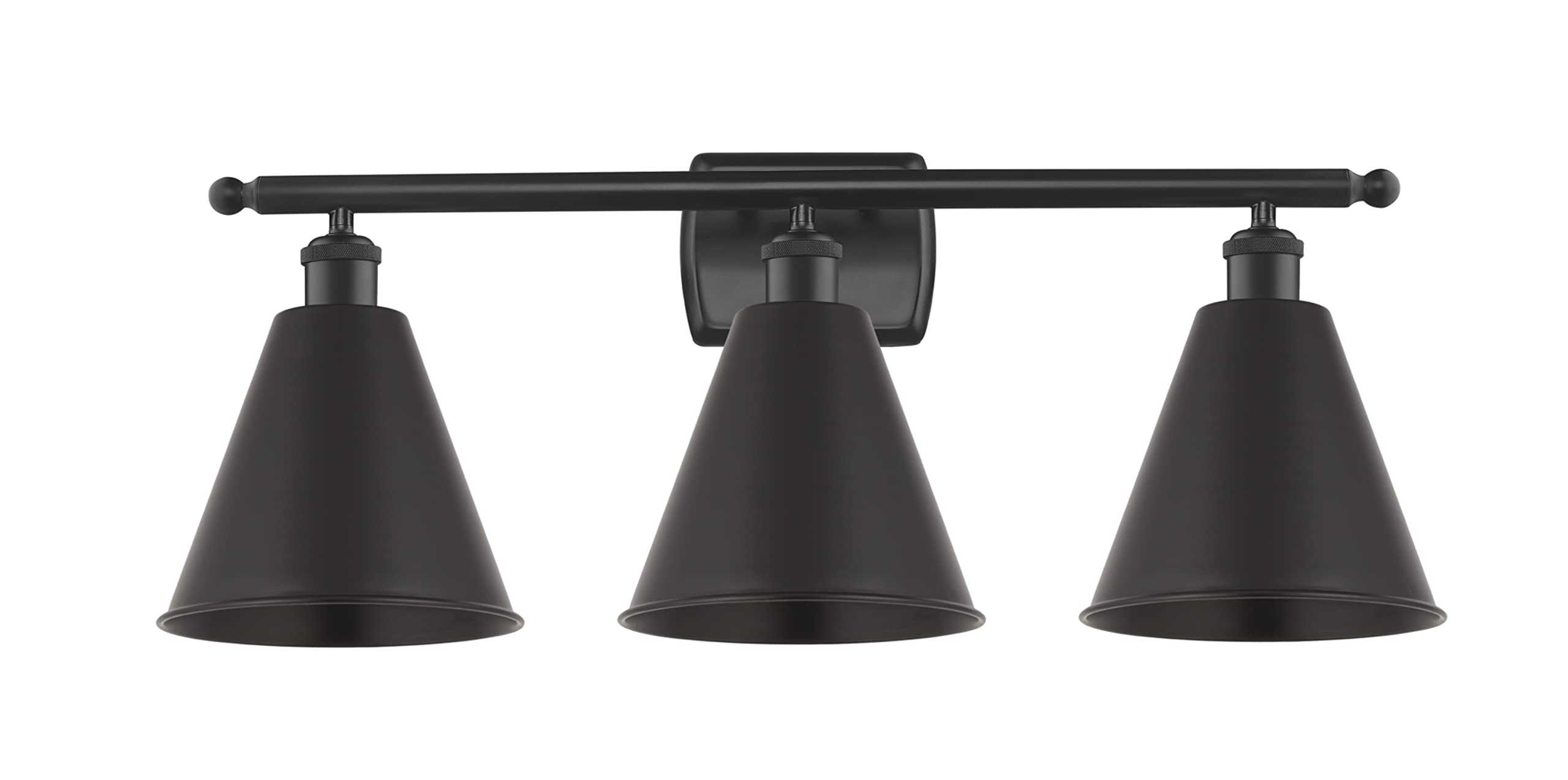 Ballston Collection 3-Light Bathroom Vanity Light Fixture - Modern Black Finish with Matte Black Chain for Elegant Bathroom Lighting | Perfect for Bathroom, Powder Room, and Vanity Areas