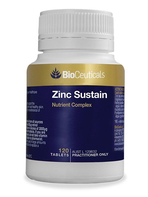 BioCeuticals Zinc Sustain Supplement - High Potency Zinc for Immune Support, Skin Health & Energy Boost - Vegan & Gluten-Free - Ideal for Daily Wellness & Immune Defense