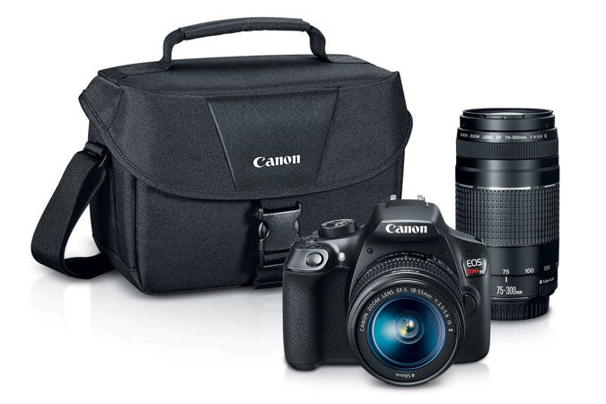 Canon EOS Rebel T6 DSLR Camera with 18-55mm & 75-300mm Lenses + Bag Kit - Perfect for Travel Photography, Portrait Shots & Beginner Photographers