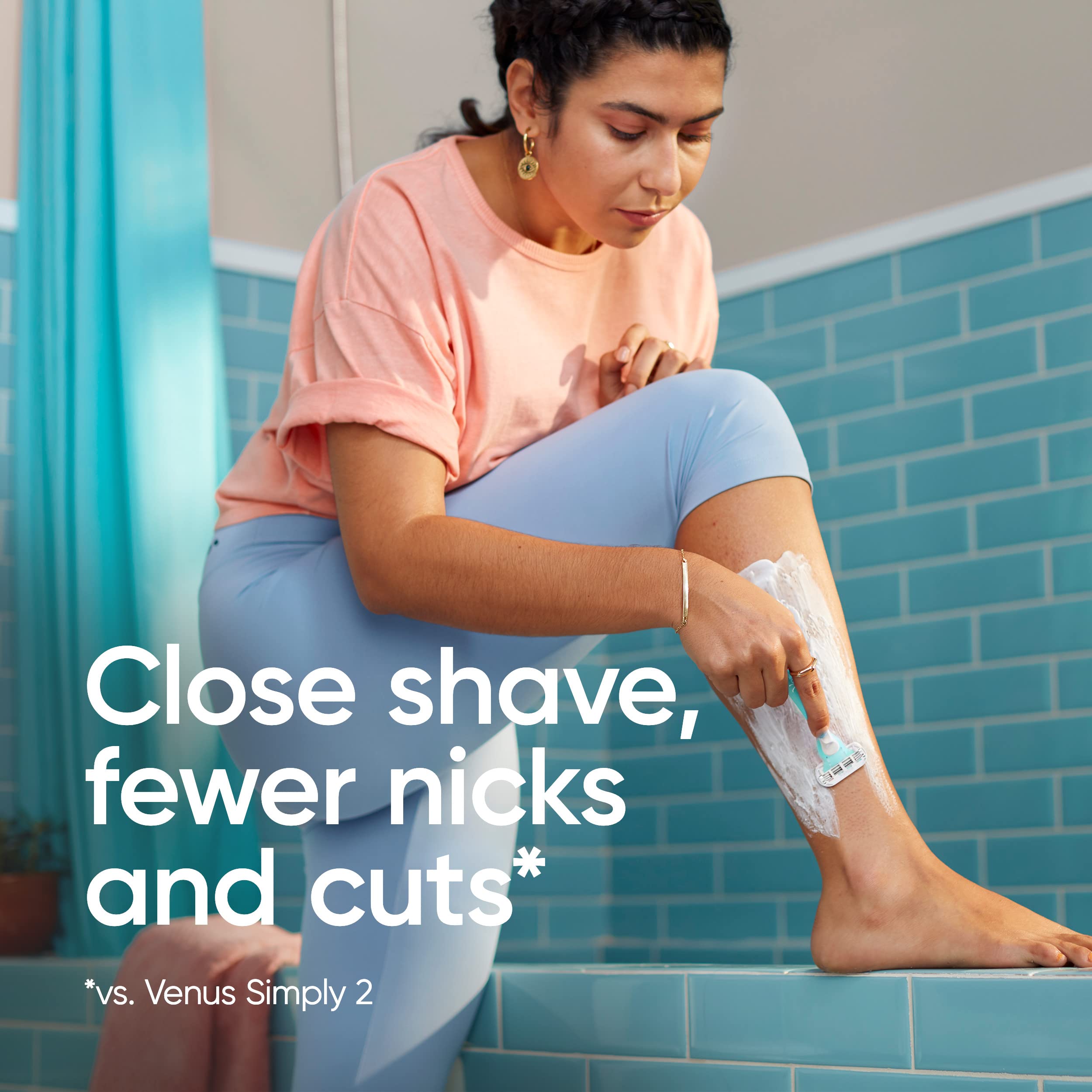 Gillette Venus Simply 3 Sensitive Women's Disposable Razors - Pack of 1 with 4 Blades | Smooth Shaving for Sensitive Skin | Perfect for Travel & Daily Use