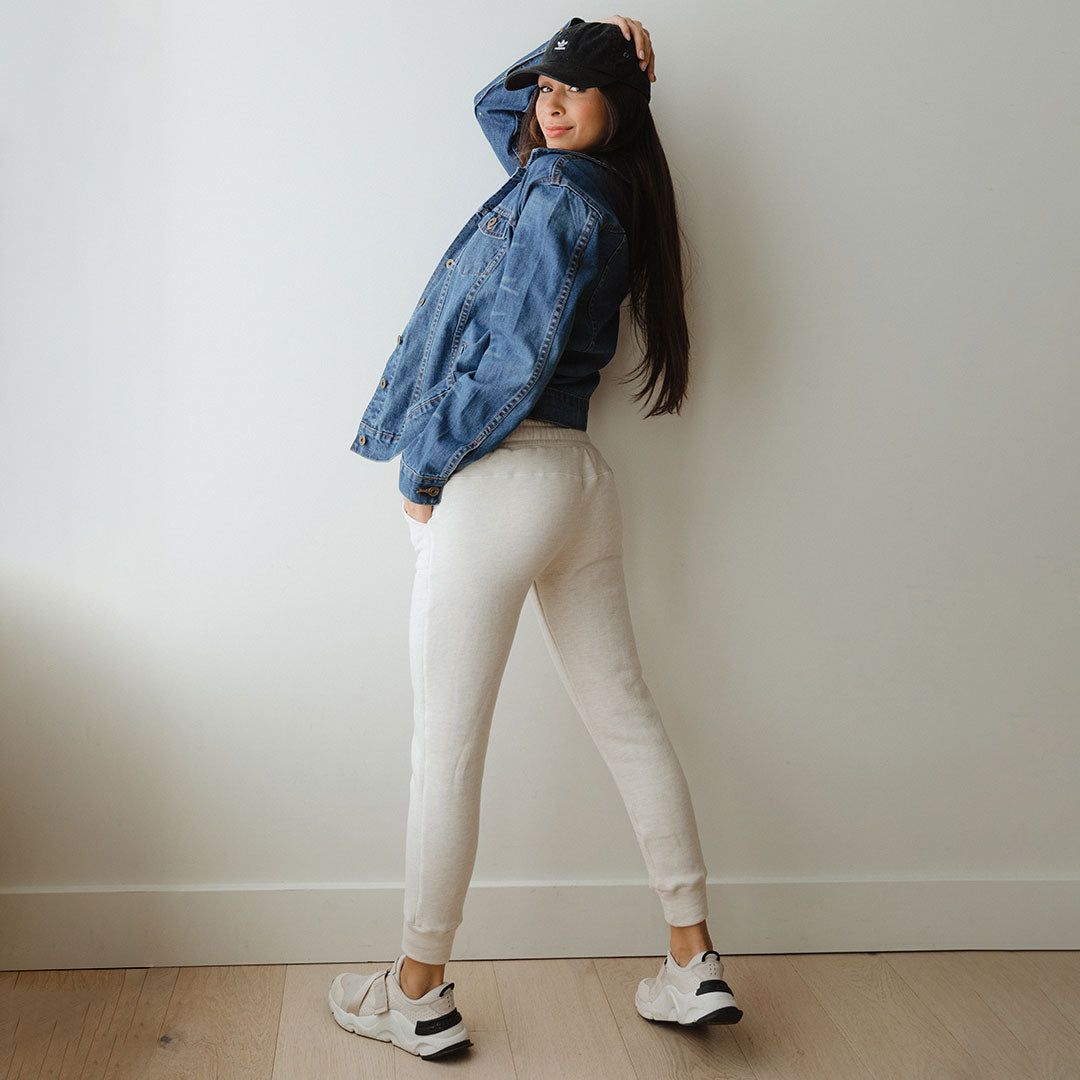 Comfortable At Ease Joggers for Women & Men - Soft Birch Color Casual Lounge Pants - Perfect for Yoga, Running, and Relaxing at Home