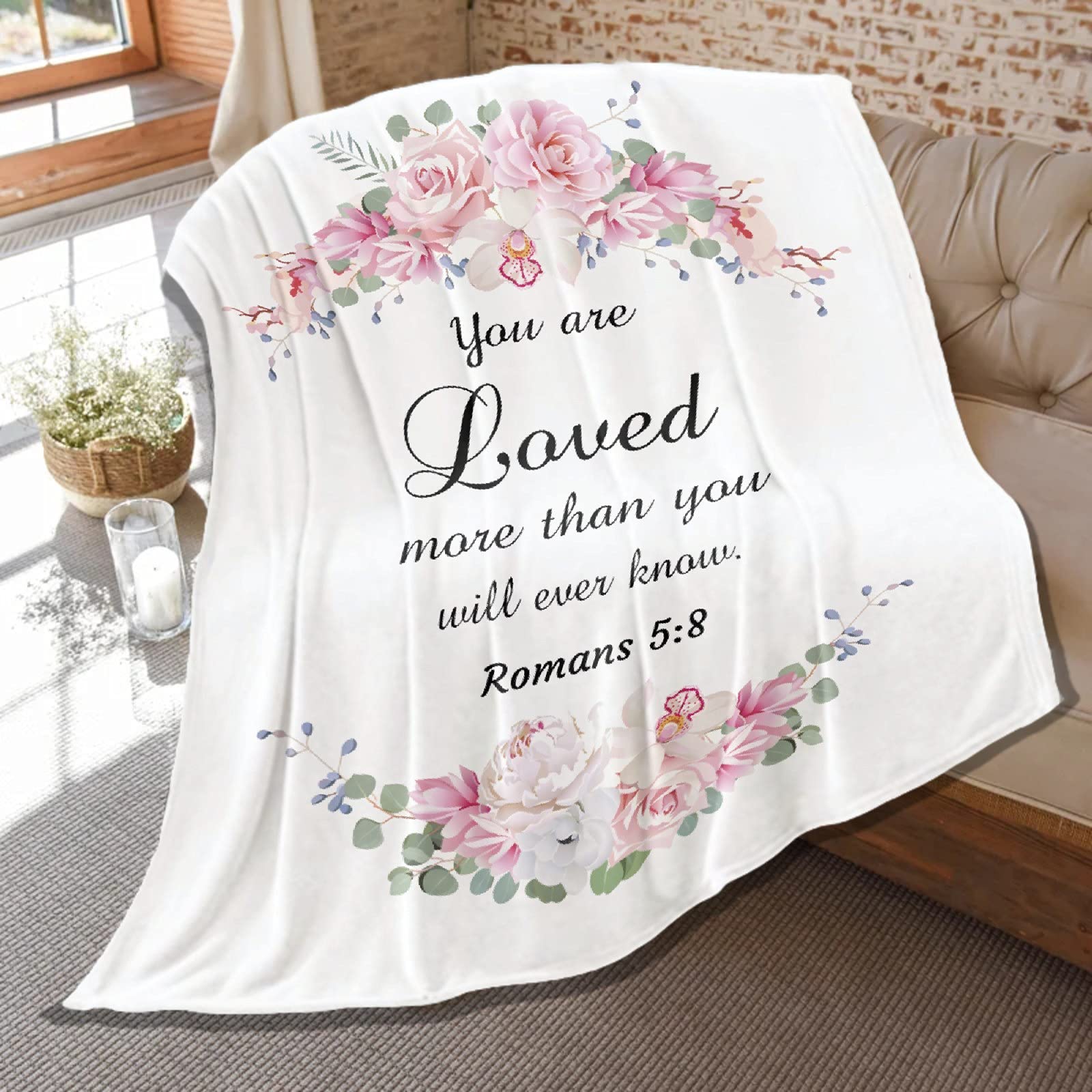 Soft Bible Verse Blanket - Plush Flannel Throw for Women, Grandma & Kids - 80