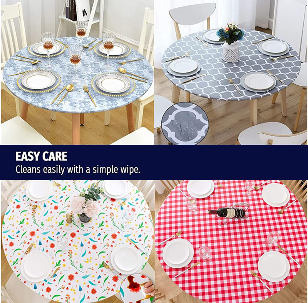 Waterproof Elastic Edged Tablecloth - 95x29 Inch Rectangular Champagne Table Cover for Outdoor, Patio, Kitchen & Dining Room | Wipeable, Tight Fit | Perfect for BBQs, Parties & Everyday Dining