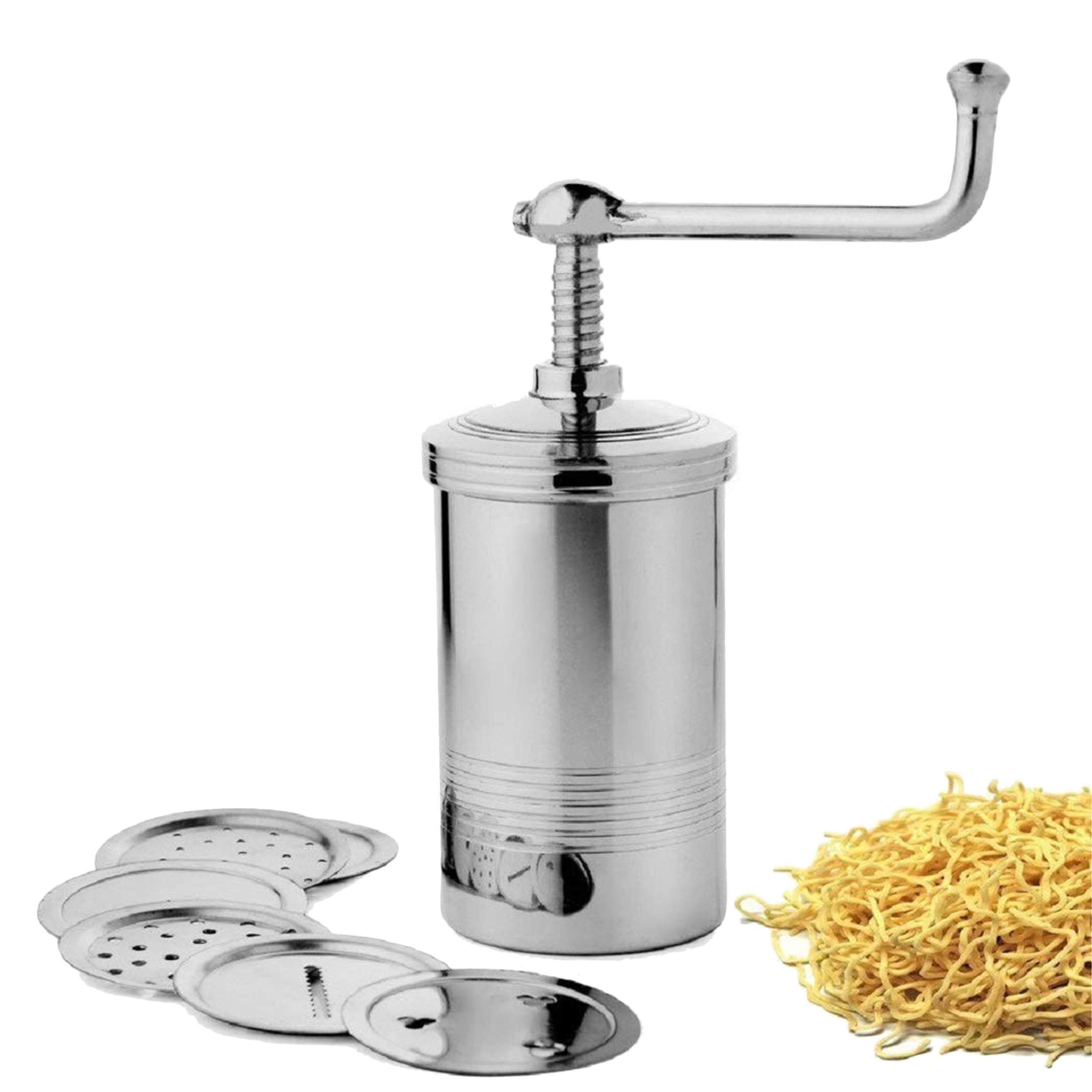 Stainless Steel Sev Sancha Noodle Extruder - Pasta Maker for Spaghetti, Idiyappam & Noodles | Hand Press Tool for Indian & Italian Cuisine | Perfect for Home Cooking & Restaurant Use