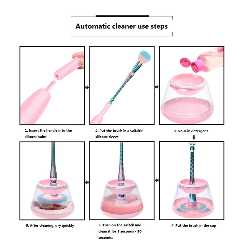 Electric Makeup Brush Cleaner Set - Professional Automatic Cosmetic Brush Washer with Drying Stand - Perfect for Home & Salon Use - Great Gift for Makeup Lovers