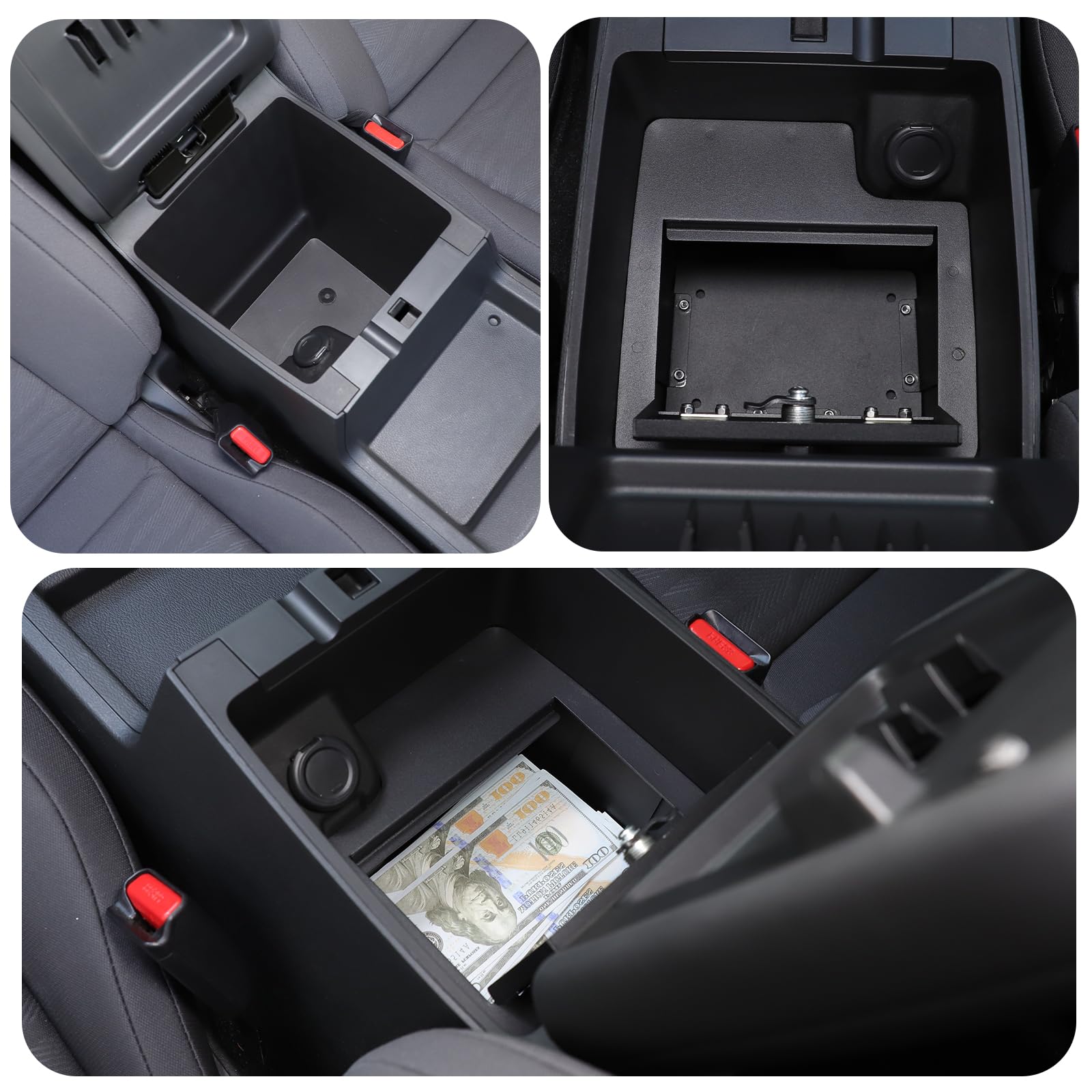 Secure Center Console Safe Box for Nissan Frontier 2022-2025 - Lockable Armrest Storage Organizer with 3-Position Combo Lock & Key - Perfect for Vehicle Gun Storage, Valuables Protection & Car Security