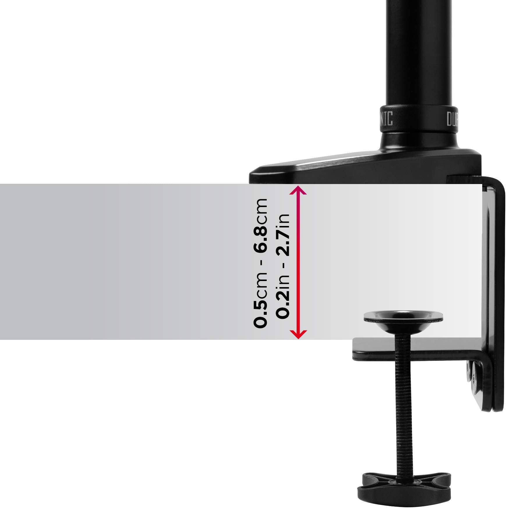 Duronic DM551X1 Single Monitor Arm Stand - Adjustable Aluminum Desk Mount for 15-27