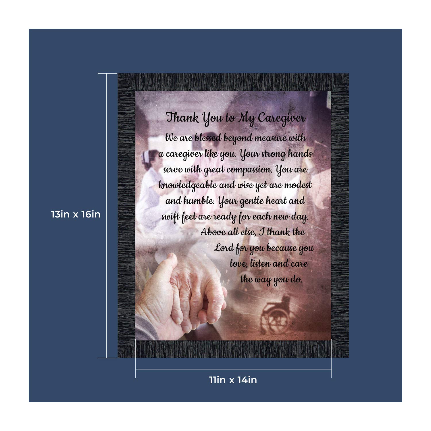 Crossroads Home Décor Thank You To My Caregiver Gift - Inspirational Picture Frame 2176CH - Perfect for Nurses, Doctors, Healthcare Workers & Caregivers Appreciation