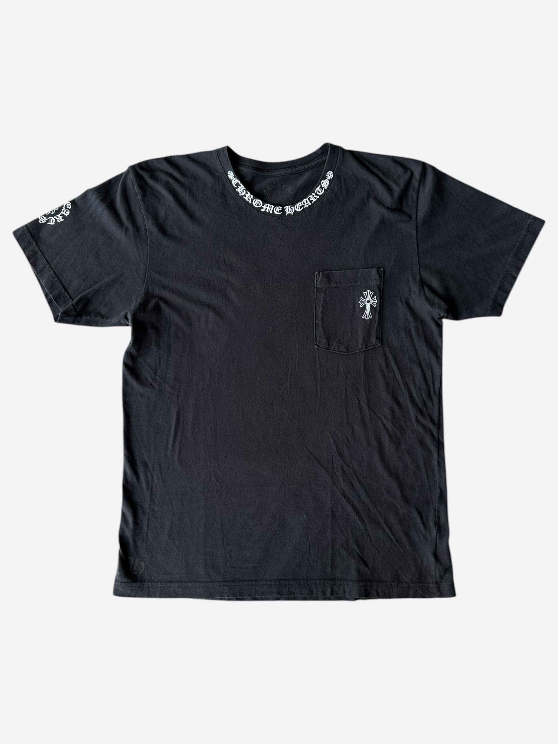 Chrome Hearts Black & White Cross Logo T-Shirt for Men | Gothic Streetwear Fashion | Perfect for Concerts, Parties & Casual Outfits