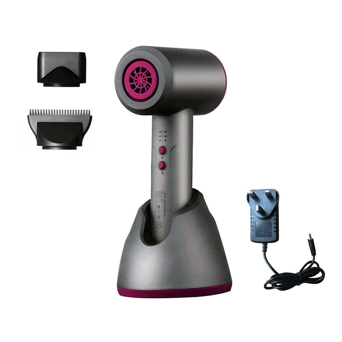 Rechargeable Cordless Hair Dryer - 300W Portable Wireless Hairdryer with Hot & Cold Air for Travel, Camping, Home & Outdoor Use | Fast Drying for Styling On The Go