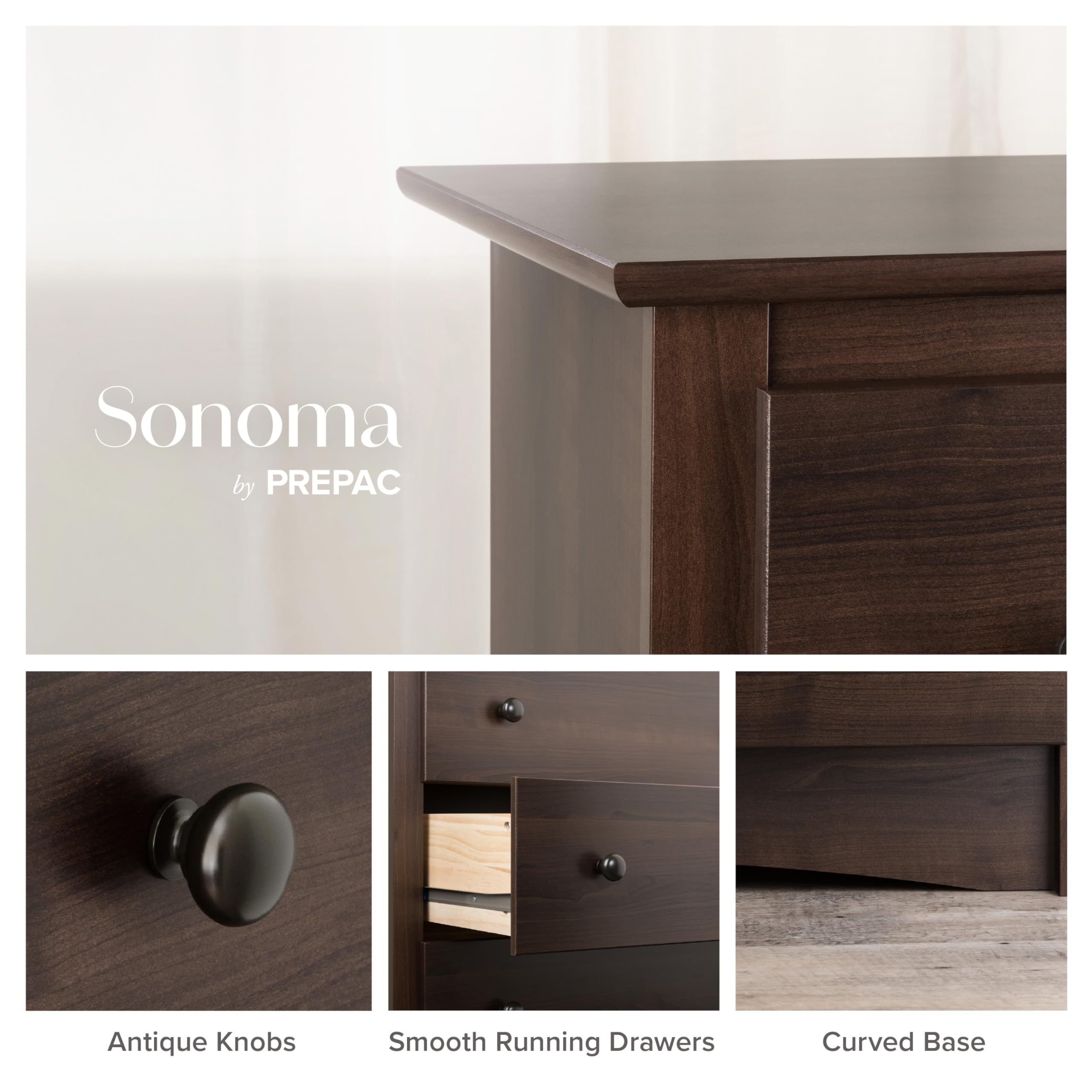 Prepac Sonoma 8-Drawer Double Dresser - 59
