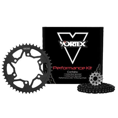 Vortex V3 WSS Warranty Chain and Sprocket Kit - Black Anodized Motorcycle Chain for Honda CBR1000RR (2006-2016) - High Performance Upgrade for Racing & Street Riding