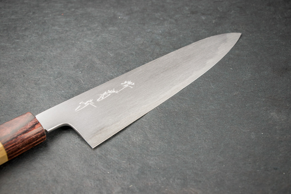Premium Sakai Kikumori Yoshikazu Tanaka Shironiko Kasumi Gyuto 210mm Japanese Chef Knife - Perfect for Sushi, Sashimi & Precision Cutting in Professional Kitchens