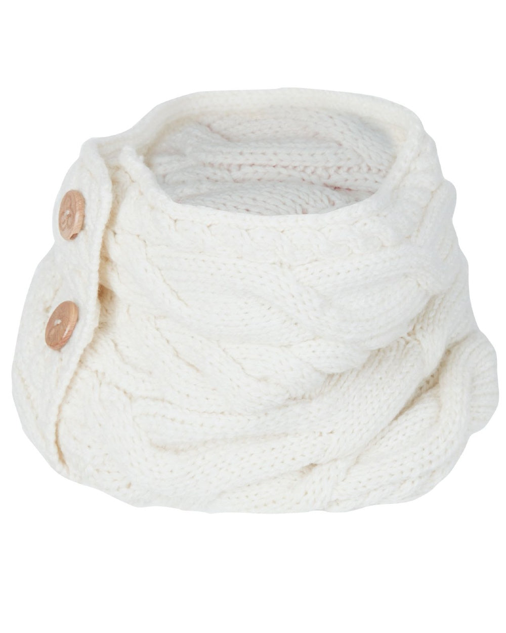 Aran Merino Wool Button Snood Scarf - Warm Winter Neck Warmer for Men & Women - Perfect for Outdoor Activities, Hiking, and Cold Weather Fashion