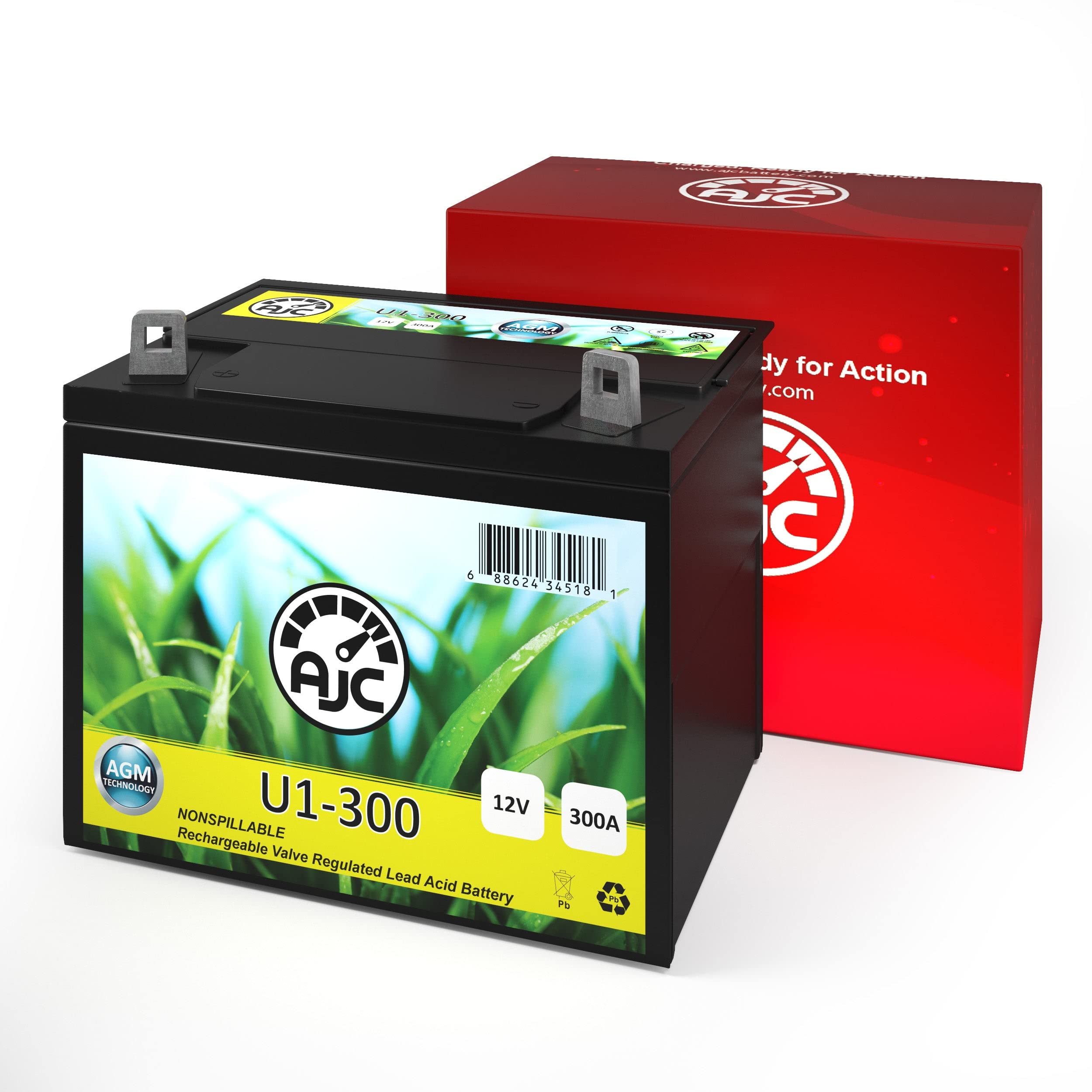 AJC U1 Lawn Mower Battery - Compatible with Dixon Speed ZTR 36 Zero-Turn Tractor | Replacement Power Source for Lawn Care & Landscaping Equipment