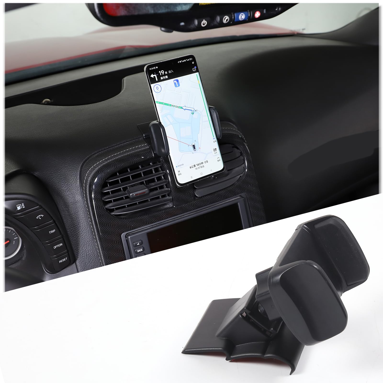 PIUGILH Car Phone Holder for Corvette C6 2005-2013 - Universal Car Phone Mount Stand for Center Console Dashboard - Perfect for GPS Navigation & Hands-Free Driving