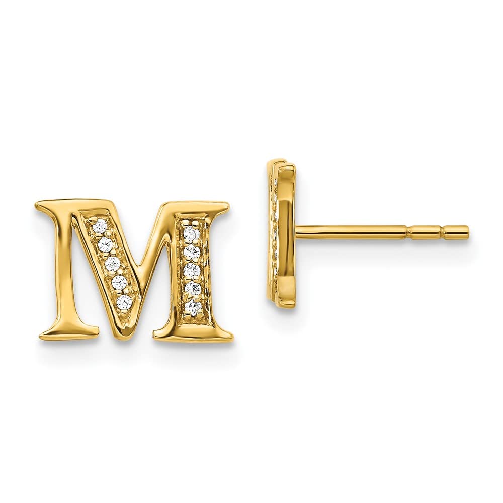 14K Yellow Gold Diamond Initial 
