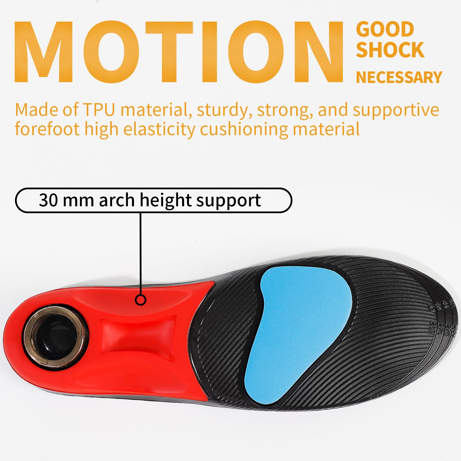 **Plantar Fasciitis Arch Support Insoles for Men & Women – Heavy Duty Orthotic Insoles with Airbag Springs, Supports Over 220 Lbs, High Shock Absorption – Ideal for Work Boots, Running & Standing All Day (Black, Medium)**