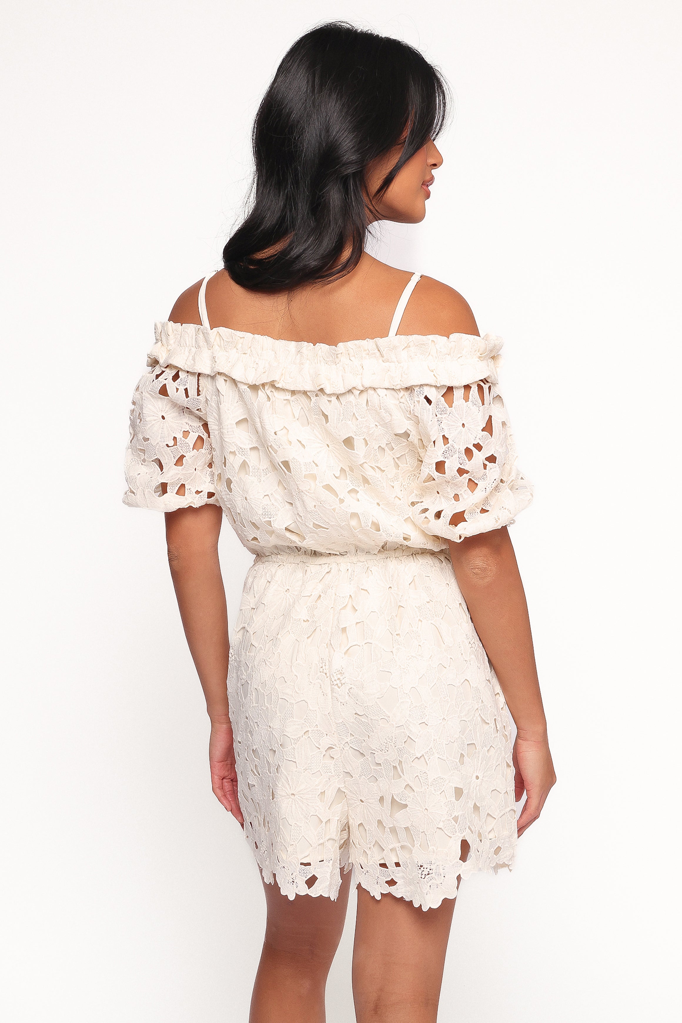 Athina Lace Romper for Women - Elegant White Summer Jumpsuit | Perfect for Beach Vacations, Date Nights & Outdoor Parties