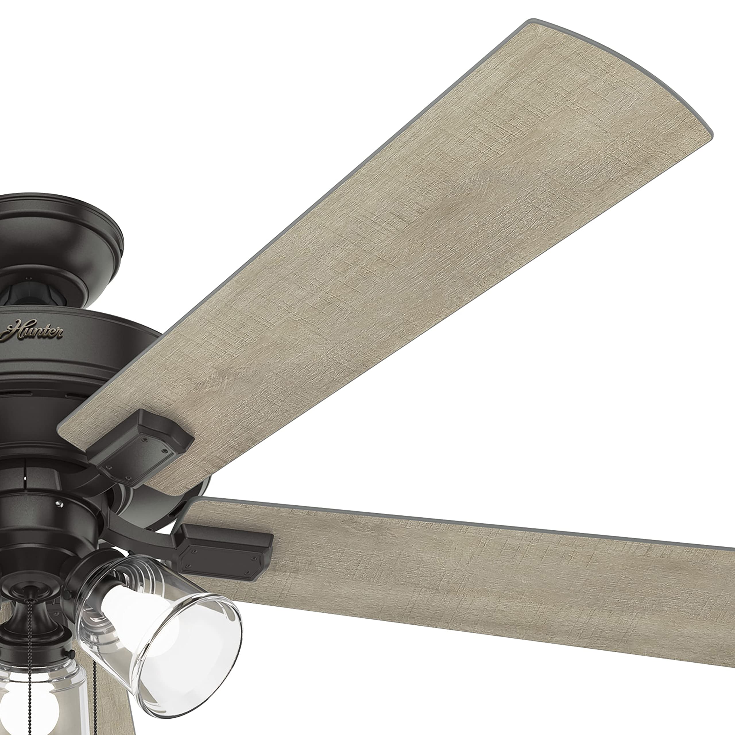 Hunter Fan 60 inch Noble Bronze Indoor Ceiling Fan with Light Kit and Pull Chain - Energy Efficient Quiet Blades for Living Room, Bedroom, Office (Renewed)