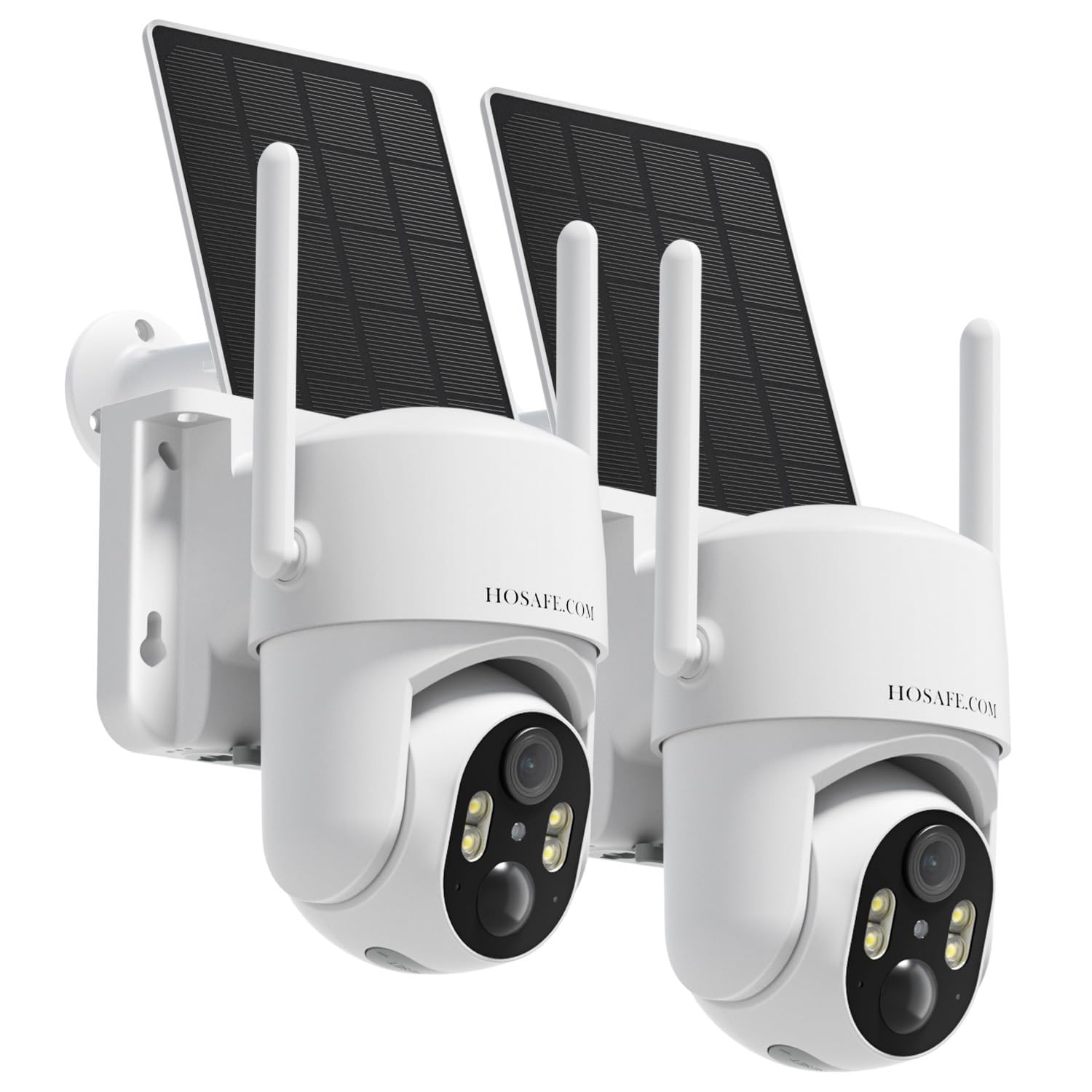Wireless Outdoor Security Camera 2 Pack - 2K HD Color Night Vision, Solar Powered, PTZ, PIR Motion Sensor, 2-Way Audio, IP66 Waterproof - Ideal for Home, Garage, and Backyard Surveillance