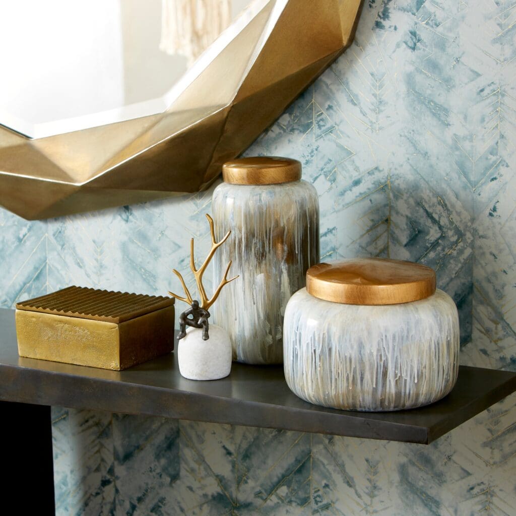 Cyan Design 10424 Spirit Drip Container - Small Olive Glaze Ceramic Vase for Home Decor, Table Centerpiece, and Gift Giving