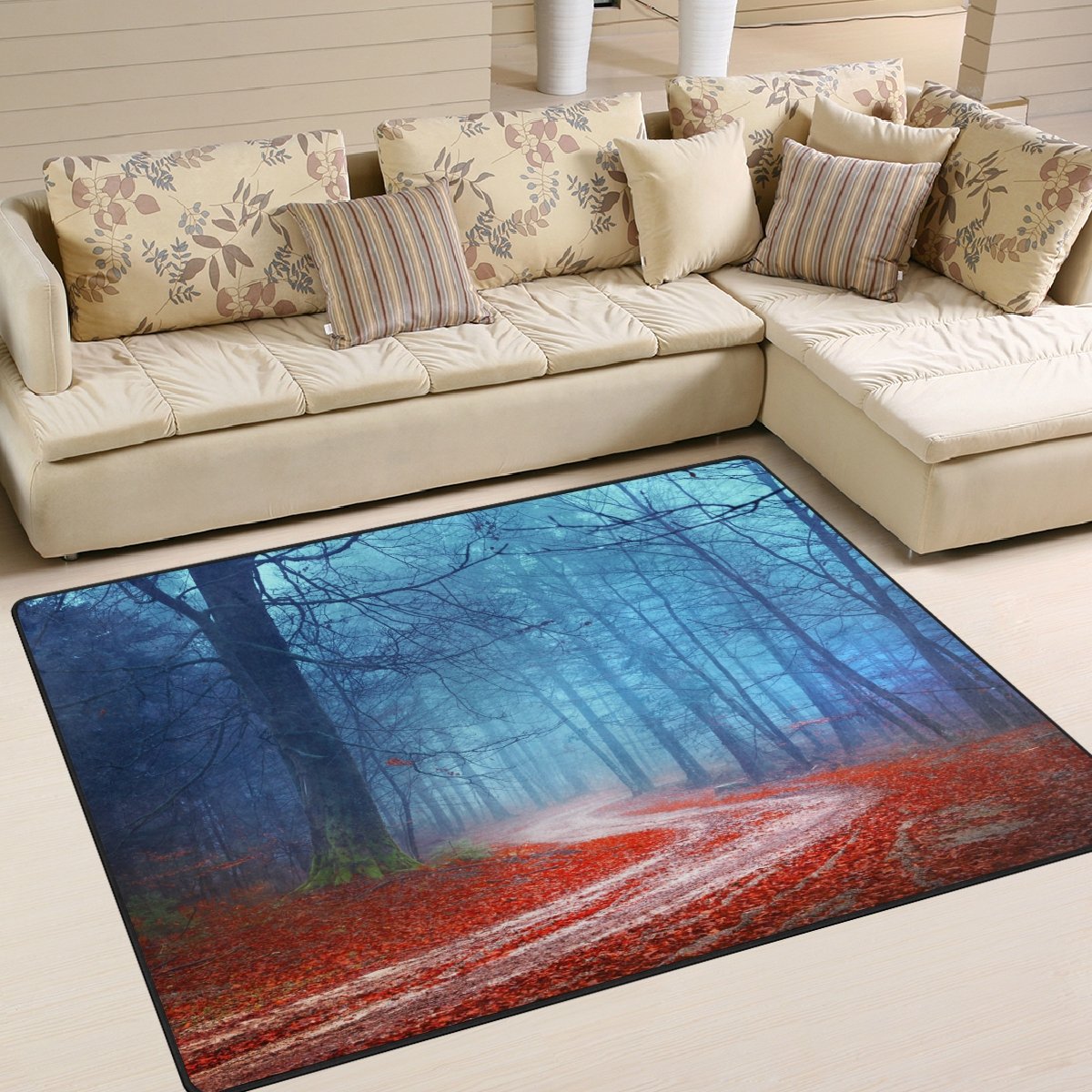 ALAZA Magic Forest Tree Scenery Nature Area Rug - 5'3