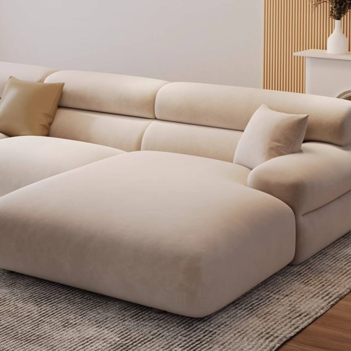 L-Shaped Right/Left Hand Facing Reclining Sofa with Concealed Support - Modern Living Room Furniture for Home Theater & Family Relaxation