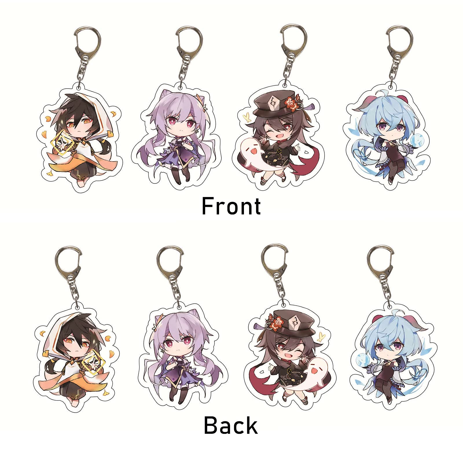 SUREHOME 29 Pack Genshin Impact Acrylic Keychain Set - Hu Tao, Ganyu, Venti, Childe & Klee Anime Figure Keychains | Bulk Cute Party Favors for Kids, Backpack Decor & Cosplay Accessories | Perfect for Anime Fans, Birthday Gifts & Game Merch Collectors