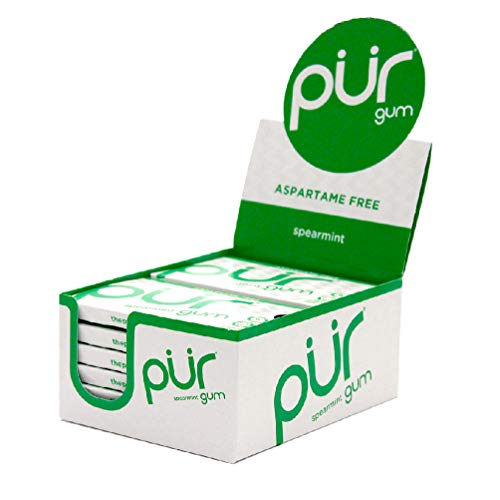 Sugar Free Chewing Gum with Xylitol - Aspartame Free, Gluten Free, Vegan & Keto Friendly - Natural Spearmint Flavor, 9 Pieces (Pack of 12) - Perfect for Fresh Breath On-the-Go, Office, and Travel