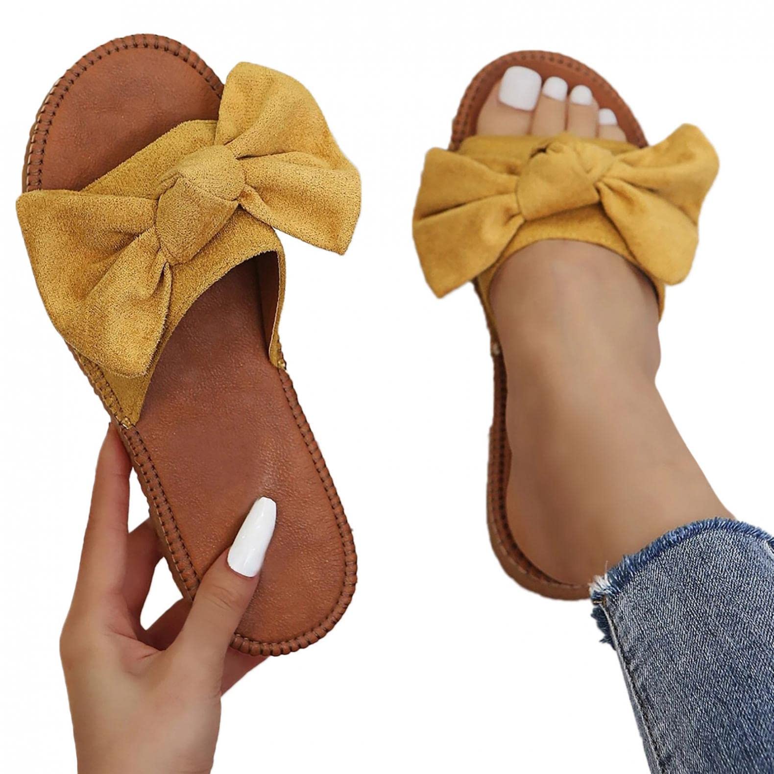 Women's Wedge Sandals - Open Toe Boho Flat Sandals with Tassel for Summer | Dressy & Casual Comfortable Walking, Travel, Beach & Flip Flop Slippers | Perfect for Vacations, Date Nights and Outdoor Adventures