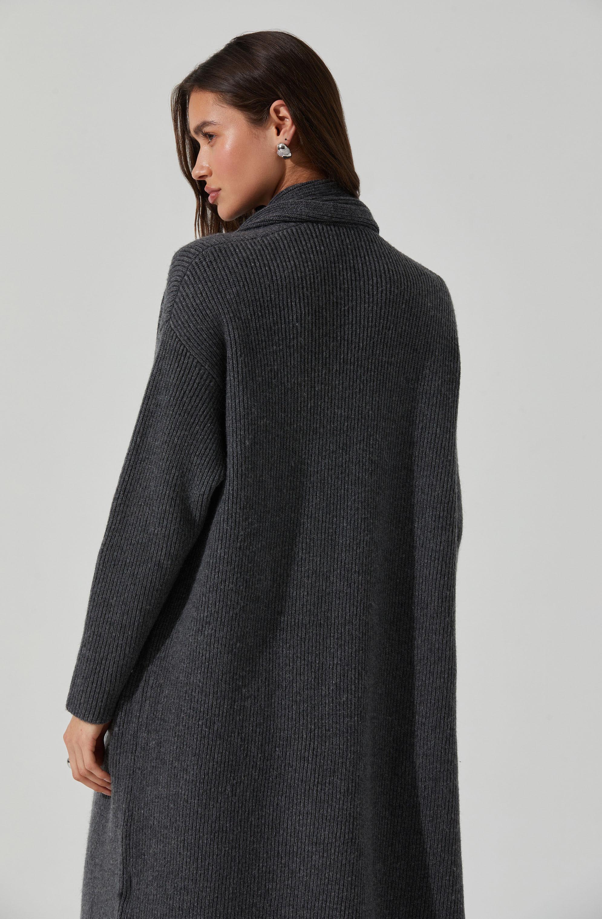 Noemi Ribbed Scarf Cardigan for Women - Soft Knit Open Front Long Wrap Sweater | Perfect for Fall, Winter & Layering Outfits | Office, Date Night & Casual Wear