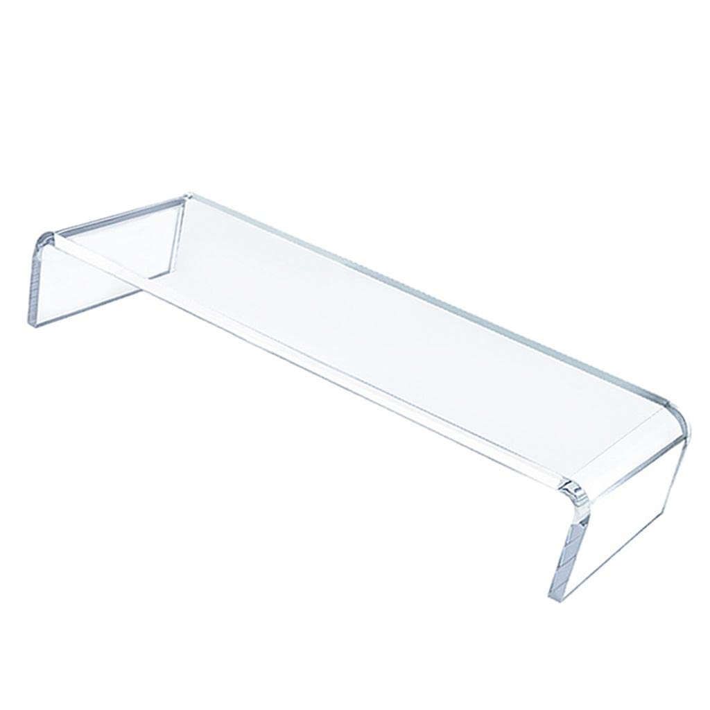 Clear Acrylic Monitor Stand for Laptop & Computer - Adjustable Ergonomic Desktop Riser with Storage Space - Perfect for Home Office, Gaming Setup & Workspace Organization