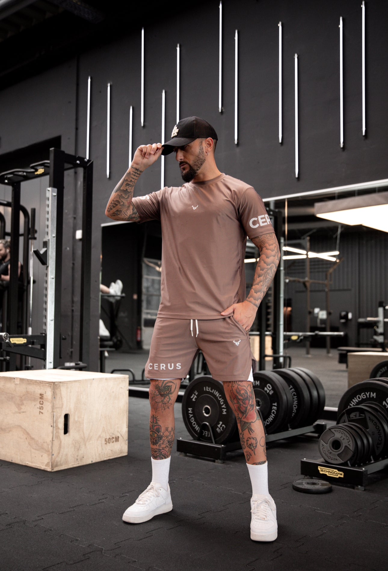 Cerus Clay Brown Fusion 2-in-1 Running Shorts with Built-in Liner - Men's Athletic Workout & Gym Shorts for Training, Jogging, and Outdoor Activities