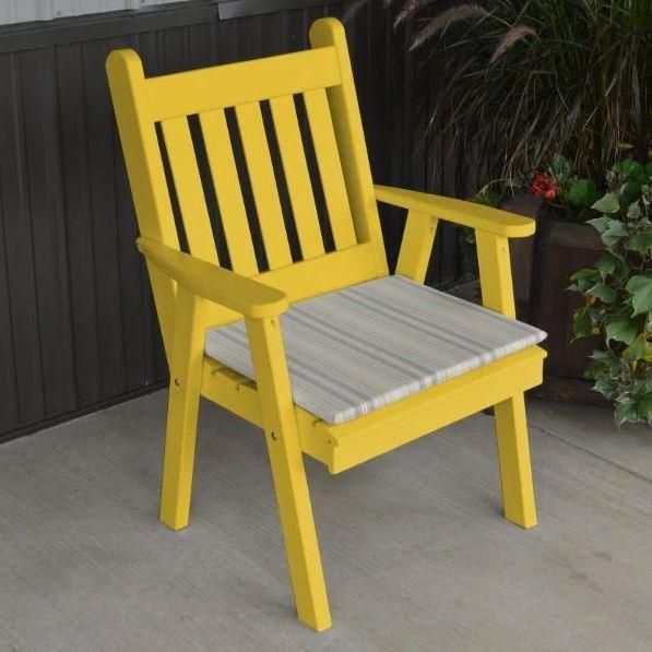Handcrafted Yellow Pine Traditional English Chair - Solid Wood Dining Chair for Kitchen, Living Room & Office | A & L Furniture