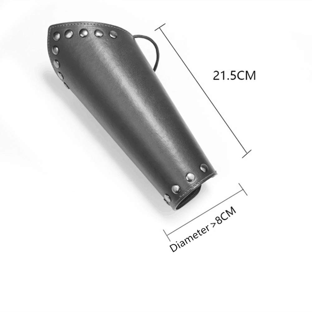 Hanv Men's Black & Brown Leather Wristband - Punk Rock Biker Wide Strap Bracelet, Arm Cuff for Motorcycle Riding, Concerts & Gothic Fashion Accessories