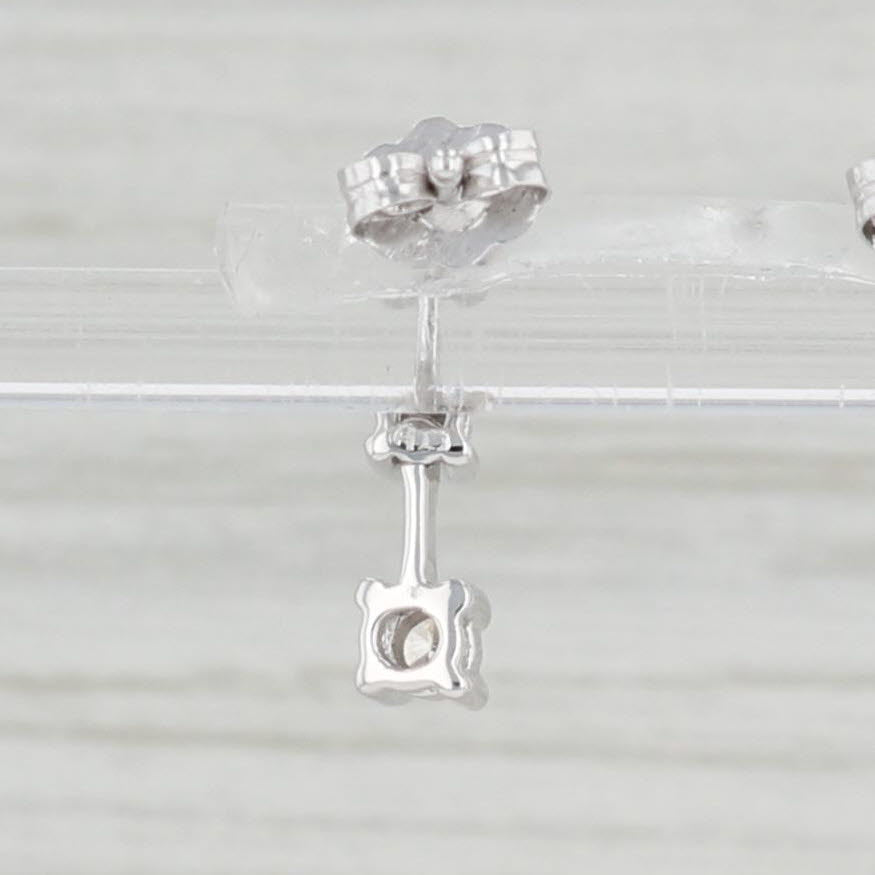 0.21ctw Diamond Journey 3 Stone Earrings 14k White Gold Pierced Drops for Women - Elegant Wedding, Anniversary & Special Occasion Jewelry Gift