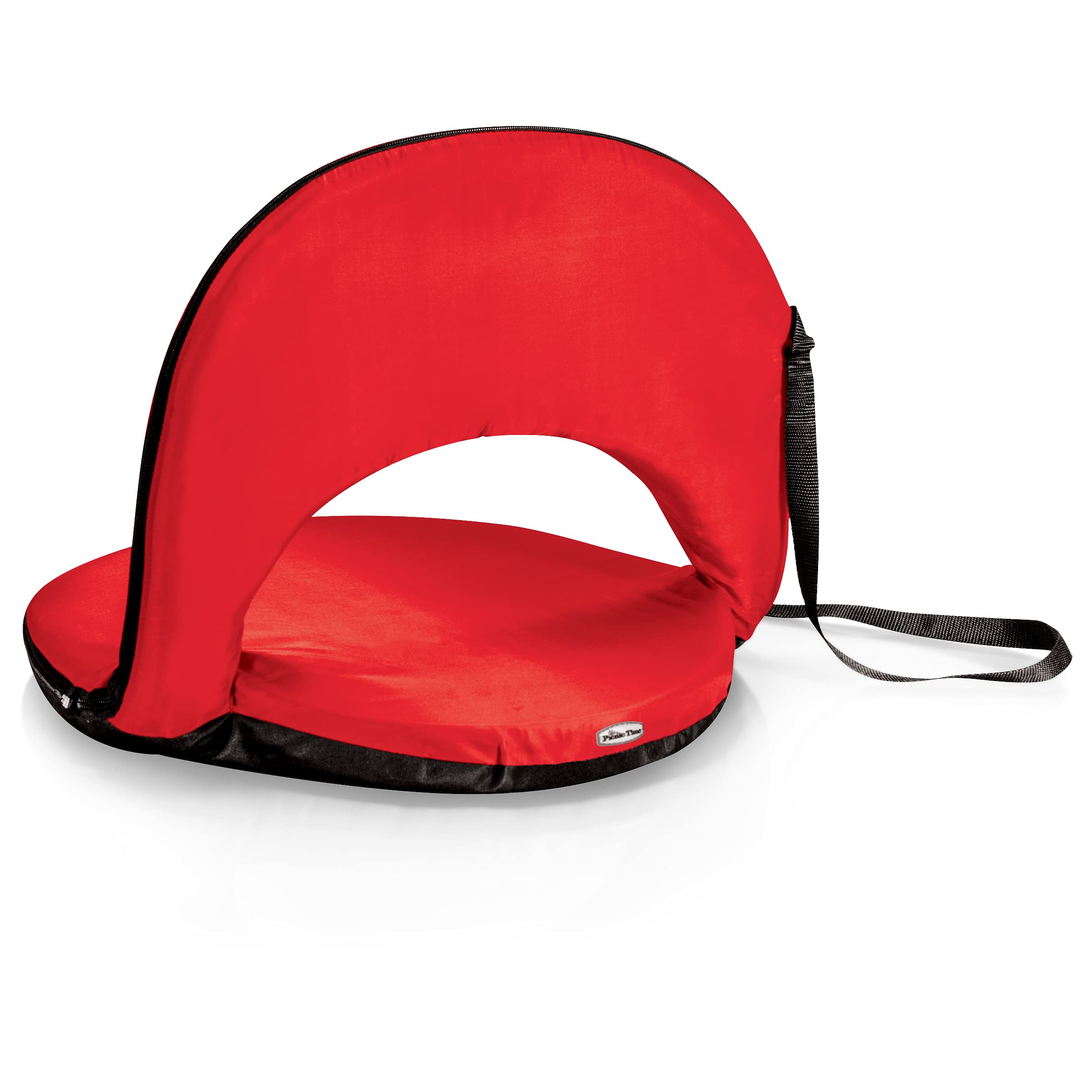 PICNIC TIME Oniva Stadium Seat - Reclining Bleacher Chair with Back Support, Portable Folding Seat for Sports Games, Beach, Camping & Outdoor Events (Red)