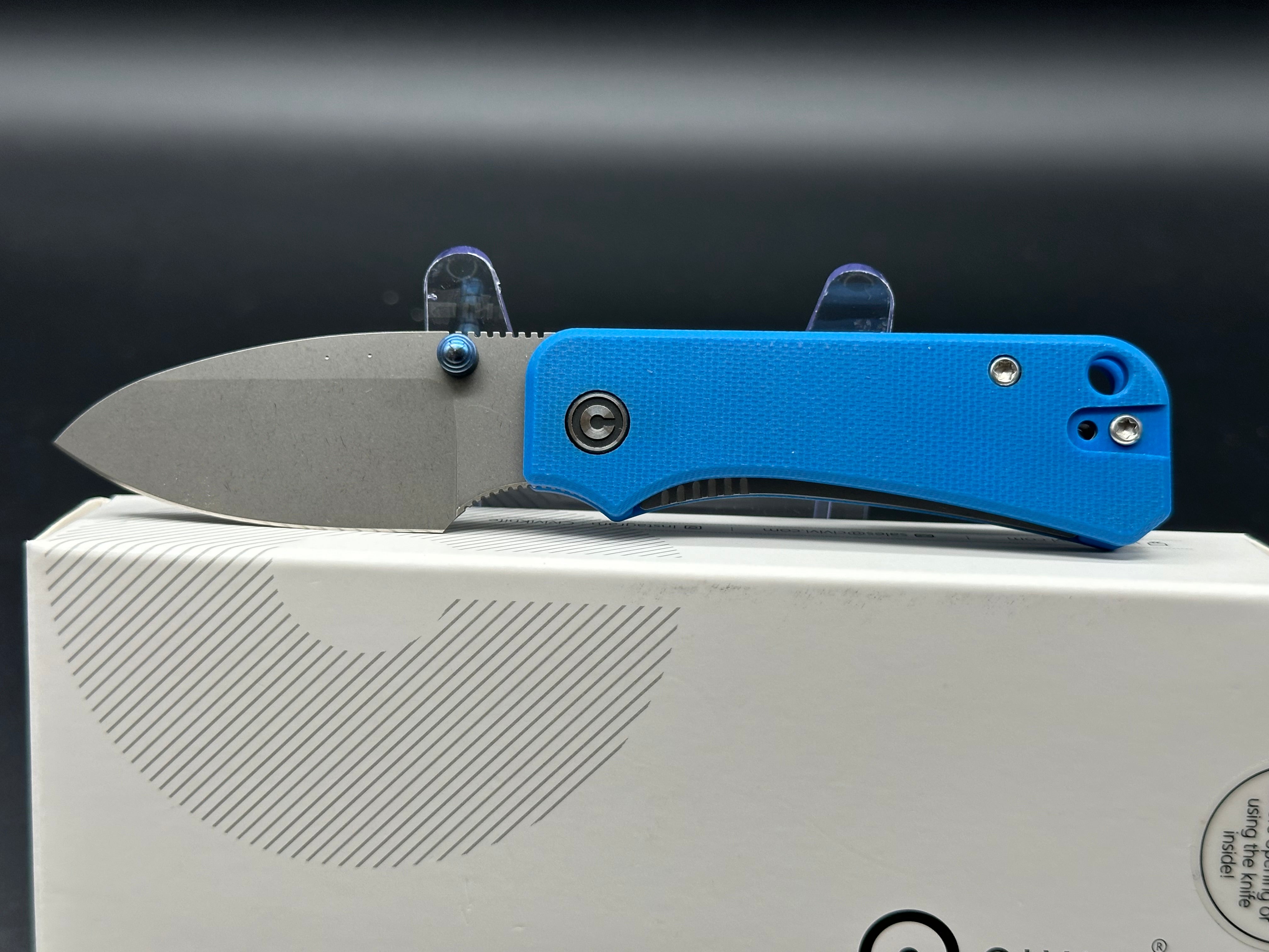 CIVIVI Baby Banter Folding Pocket Knife - Blue G10 Handle, Nitro-V Plain Blade - EDC, Camping, Hiking & Everyday Carry Knife