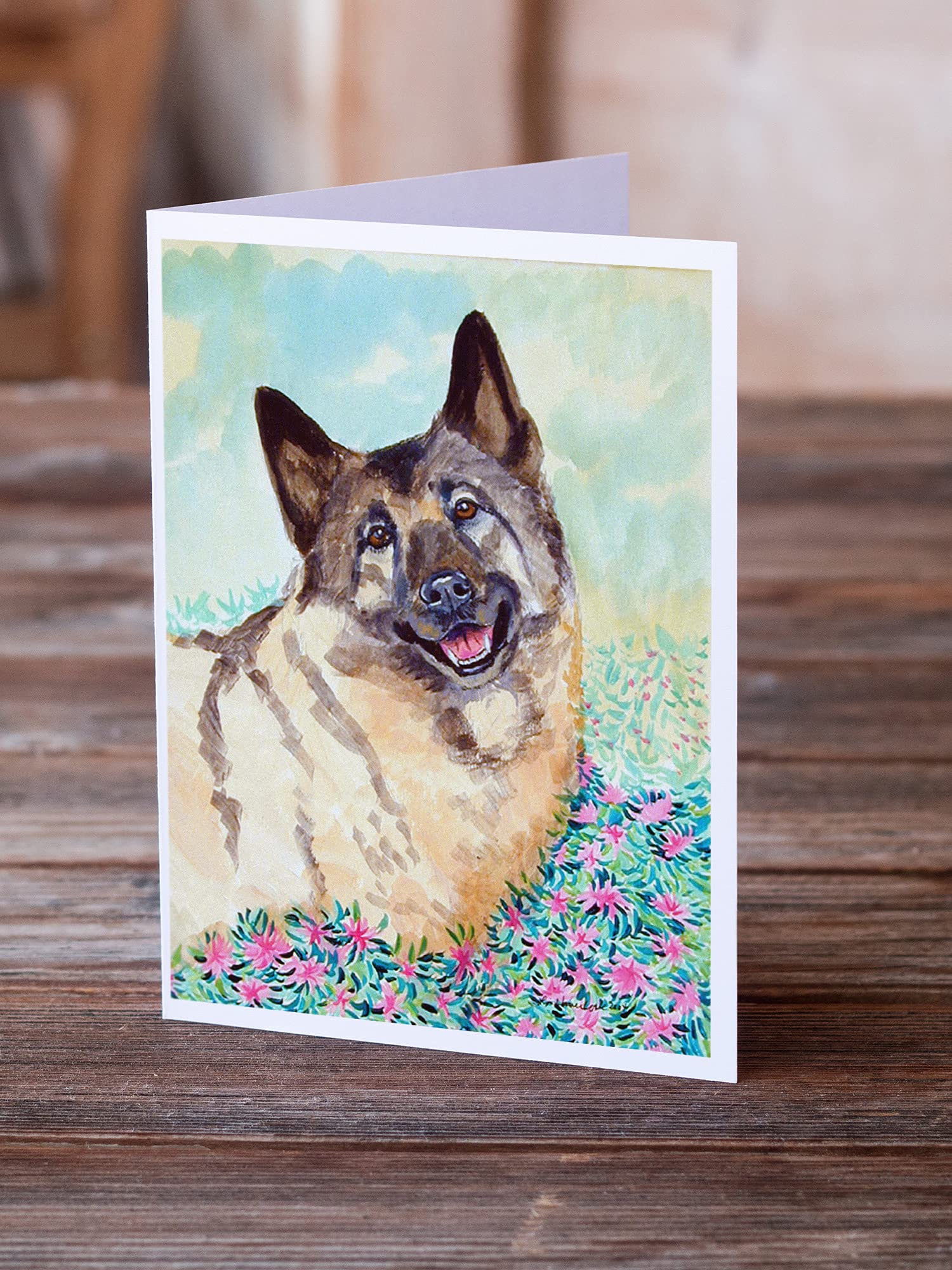 Norwegian Elkhound Greeting Cards - Pack of 8 Blank A7 (5x7) Note Cards with Envelopes | Whimsical Dog Lover Stationery for Birthdays, Thank You Notes & Special Occasions