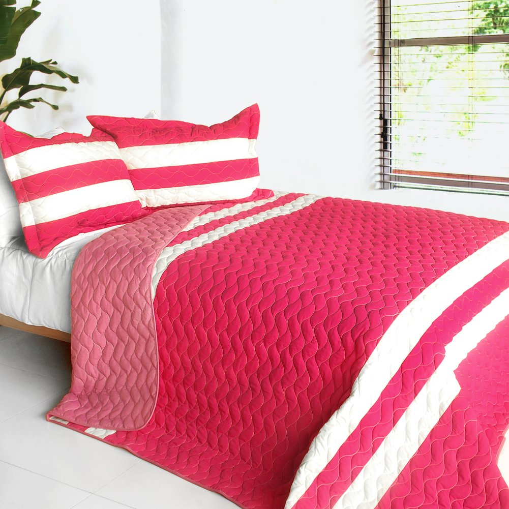 Sweet Temptation 3-Piece Patchwork Quilt Set - Full/Queen Size Bedding - Cozy & Stylish for Bedroom Decor