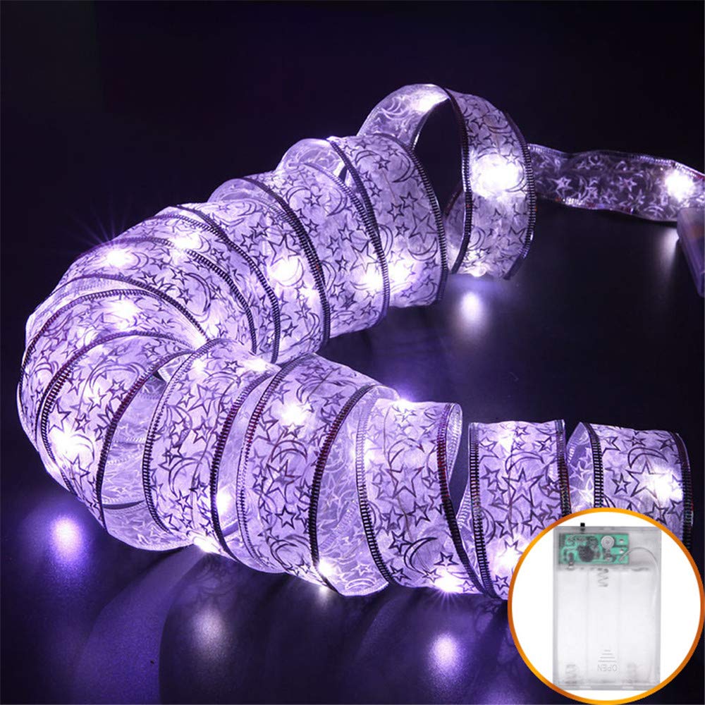 Battery Powered LED Satin String Lights - 13FT Copper Wire Fairy Lights for Bedroom, Dorm, Wedding & Party Decor - Indoor Outdoor Decorative Hanging Lights (White) - Perfect for Home, Garden, and Special Events