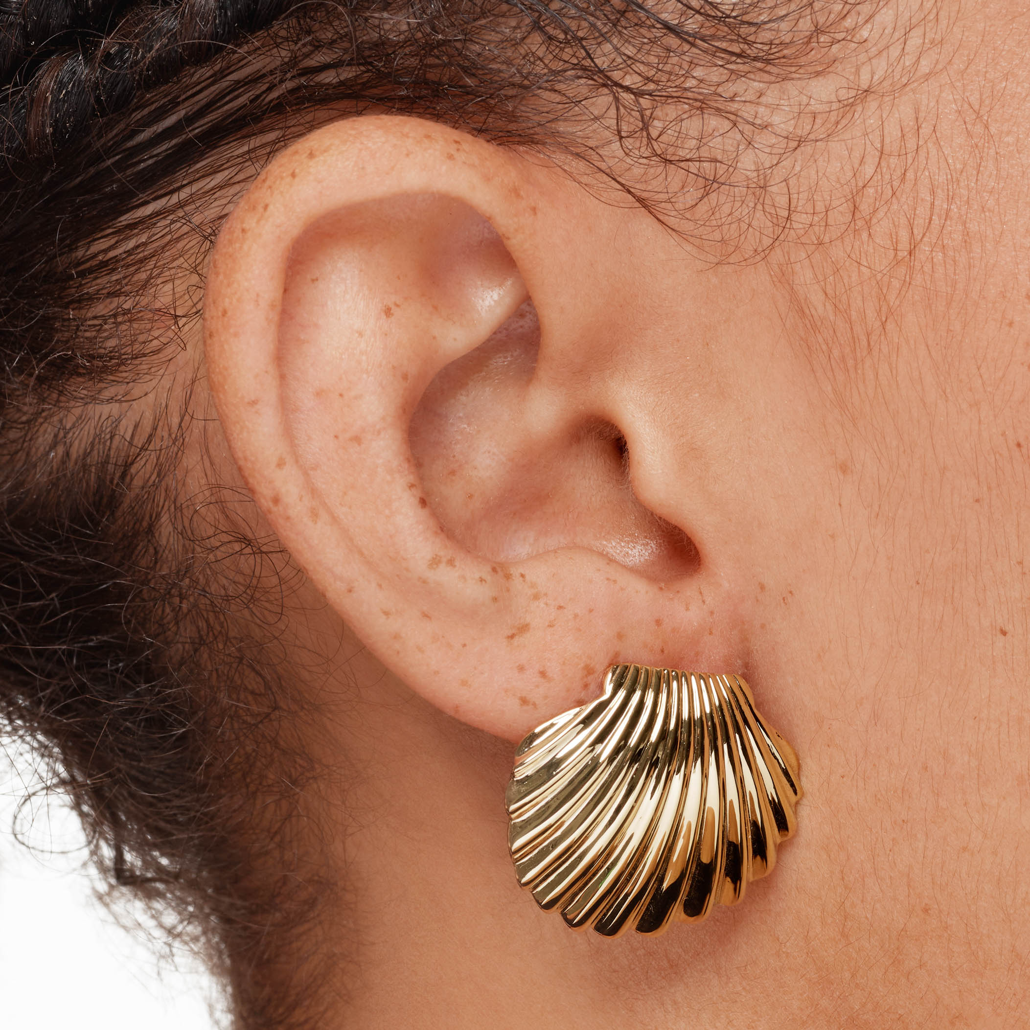 Gold Shell Stud Earrings for Women - Elegant Beach Jewelry for Summer, Parties & Casual Wear