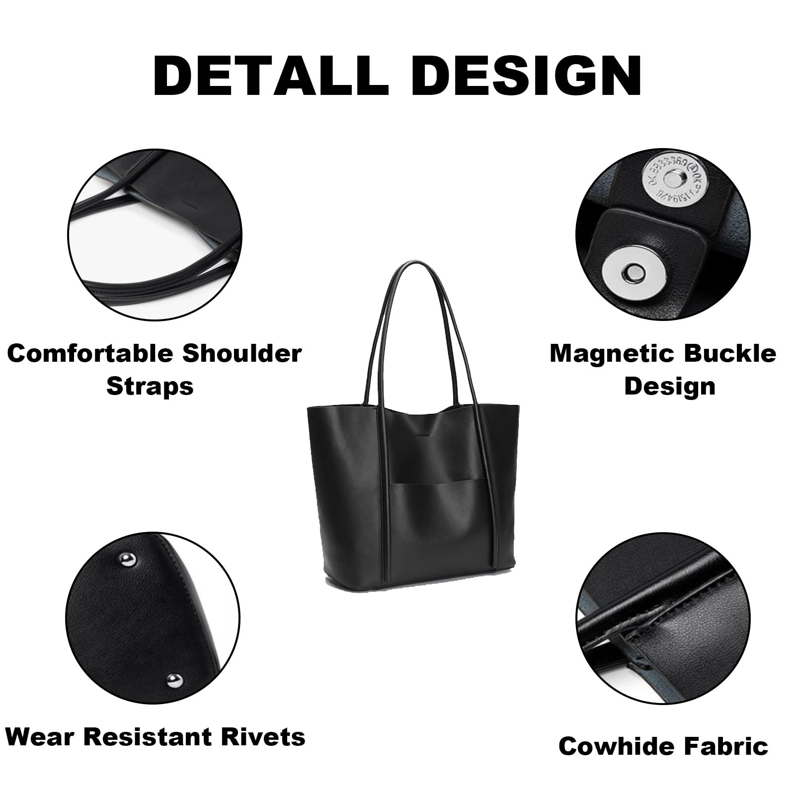 Premium Genuine Leather Tote Bags for Women - Spacious Large Capacity Work Bag, Stylish Top Handle Shoulder Purse | Perfect for Office, Travel & Everyday Use