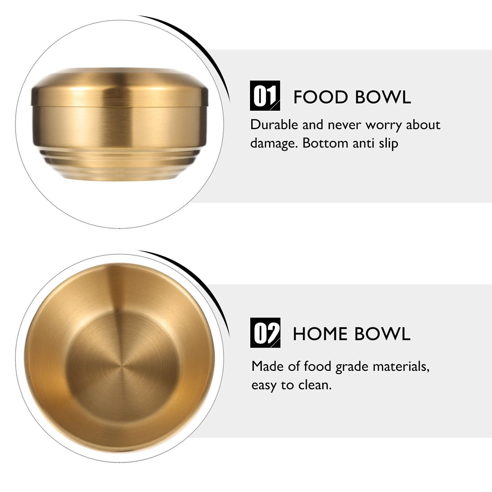 Happyyami Stainless Steel Rice Bowl with Lid for Kids & Adults - Non-Slip Bottom, Easy to Clean - Perfect for Soup, Snacks, School Lunches & Outdoor Picnics