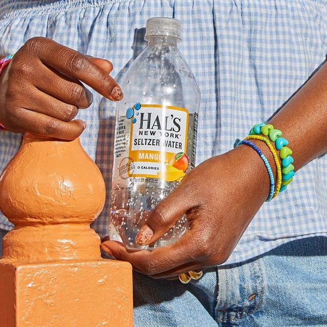 Hal's New York Seltzer Sparkling Water - Mango Flavor, Zero Sugar, Zero Calorie, Zero Carb, 20 Fl Oz (6 Pack) | Refreshing Carbonated Drink for Parties, Picnics & Healthy Hydration