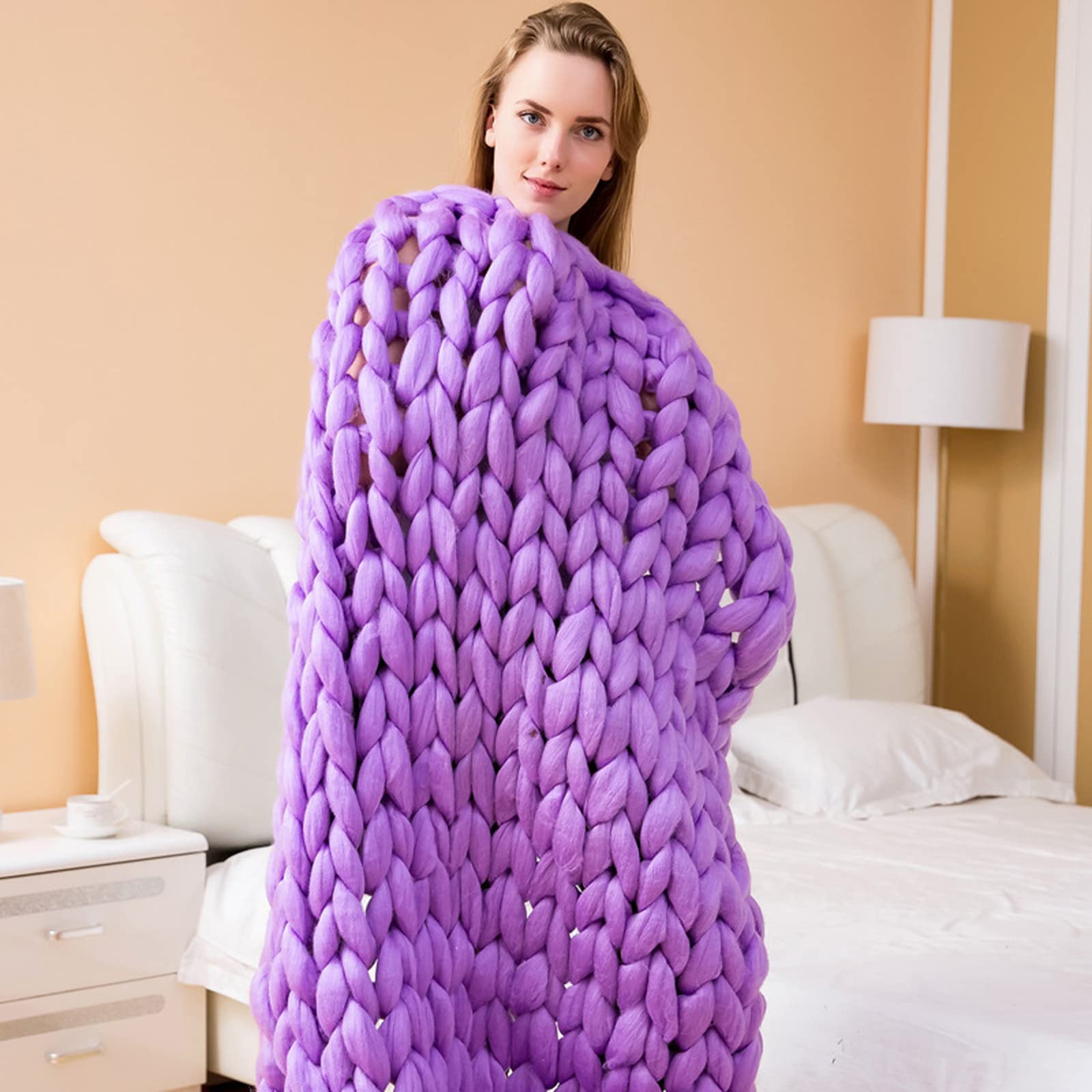 XYXH Chunky Knitted Weighted Blanket - Soft Chenille Throw for Bed, Sofa & Chair - Cozy Home Decor (120x180cm) - Perfect for Winter Nights, Reading Nooks & Living Room Relaxation