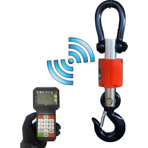 SellEton SL-W-CR-20k Wireless Crane Scale - 20,000 lbs Capacity, 300 ft Remote Range, 5 lb Precision - Heavy Duty Hanging Scale for Construction, Shipping & Industrial Weighing