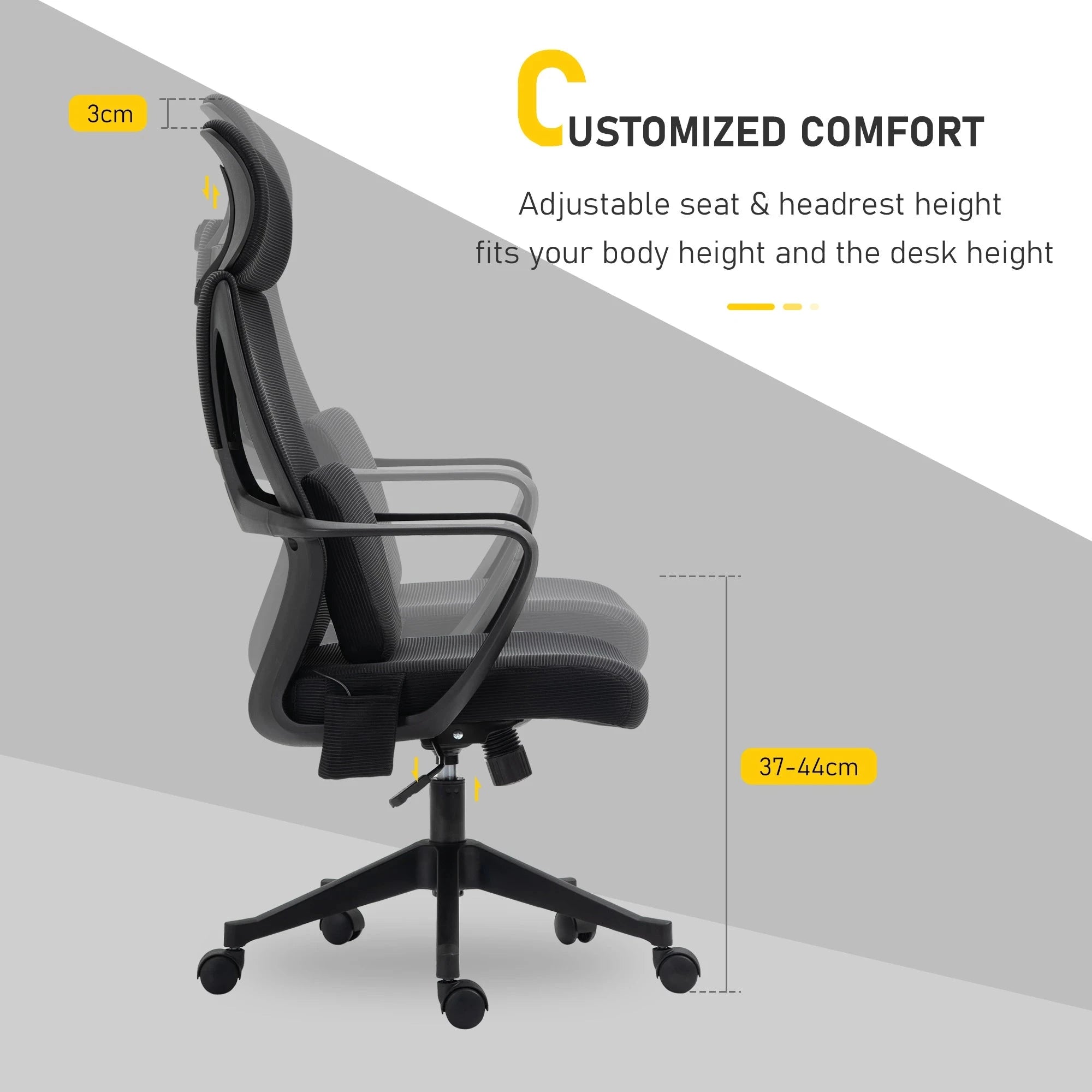 Premium High Back Ergonomic Executive Office Chair with Adjustable Lumbar Support & Massage Function - Perfect for Home Office, Gaming Setup, and Long Work Sessions